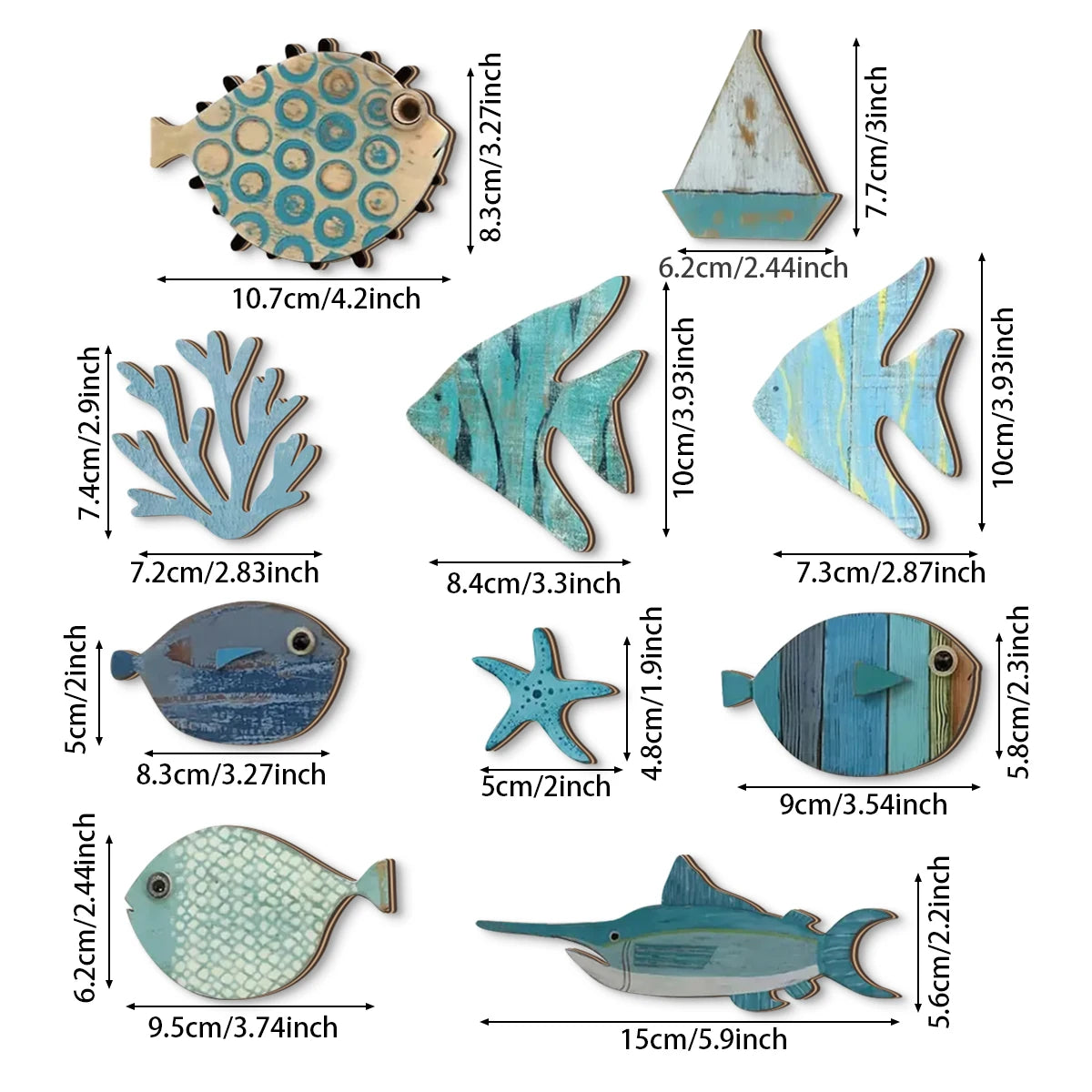 Handcrafted Wooden Ocean Wall Decor