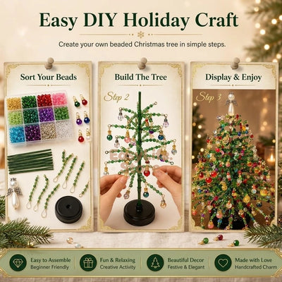 DIY Beaded Christmas Tree Kit Handmade