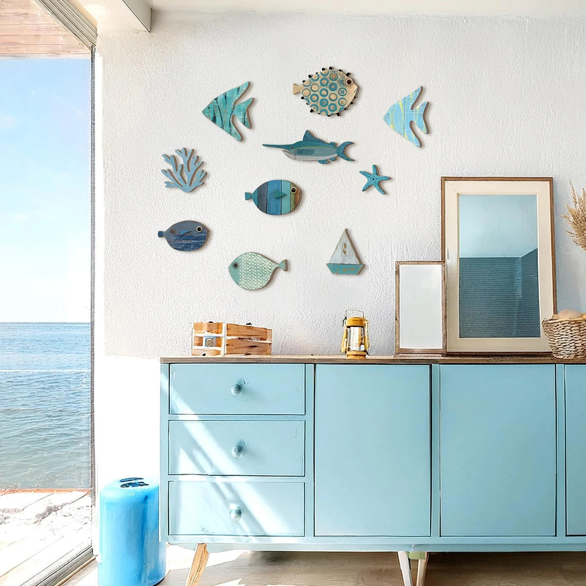 Handcrafted Wooden Ocean Wall Decor