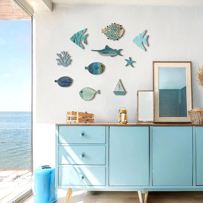 Handcrafted Wooden Ocean Wall Decor