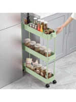 Slim Rolling Storage Cart Storage Cart Organizer Rolling Utility Cart,Room Decor,Bathroom Decor,Mobile Shelving Unit Slide Out Storage Shelves For Kitchen Living Room Bathroom Laundry Room & Dressers - Image 11