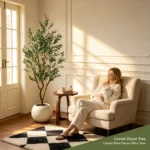 Olive Trees Artificial Indoor, 5.25/6.10/7.10FT Tall Faux Olive Tree with Black Pot, Artificial Plants with Natural Wood Trunk and Lifelike Fruits for Home Office Decor