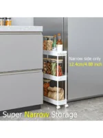 Slim Rolling Storage Cart Storage Cart Organizer Rolling Utility Cart,Room Decor,Bathroom Decor,Mobile Shelving Unit Slide Out Storage Shelves For Kitchen Living Room Bathroom Laundry Room & Dressers - Image 9