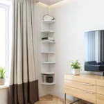 7-Tier Country-Style Wall-Mounted Corner Shelf - Christmas Home Decor, Suitable for Living Room, Bedroom, Kitchen - Easy-To-Install Home Storage Shelf, Decorative Storage Rack, Easy to Assemble, Home Corner Triangular Wall-Mounted Storage Shelf, Corner Divider, Layered Bookshelf, Multi-Layer Wall-Mo - Image 2