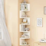 7-Tier Country-Style Wall-Mounted Corner Shelf - Christmas Home Decor, Suitable for Living Room, Bedroom, Kitchen - Easy-To-Install Home Storage Shelf, Decorative Storage Rack, Easy to Assemble, Home Corner Triangular Wall-Mounted Storage Shelf, Corner Divider, Layered Bookshelf, Multi-Layer Wall-Mo