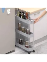 Slim Rolling Storage Cart Storage Cart Organizer Rolling Utility Cart,Room Decor,Bathroom Decor,Mobile Shelving Unit Slide Out Storage Shelves For Kitchen Living Room Bathroom Laundry Room & Dressers - Image 14